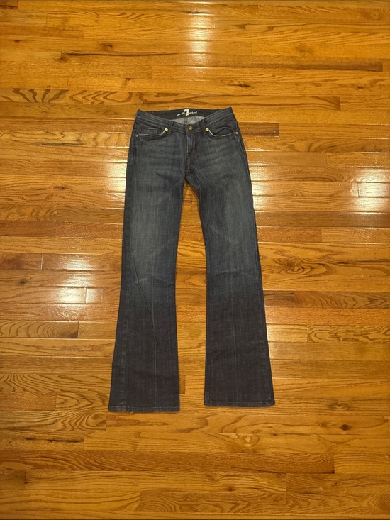 7 For All Mankind Denim - 7 For All Mankind Dark Indigo Wide-Leg Jeans